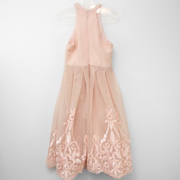 ASOS Embroidered Floral Super Full Mesh Dress Blush Pink Cocktail Size 6 New - Picture 2 of 6